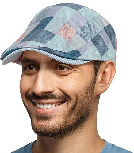HAPPYPOP Schirmmütze Herren Schiebermütze Schwarz Driving Cabbie Jagd Flatcap Newsboy Cap