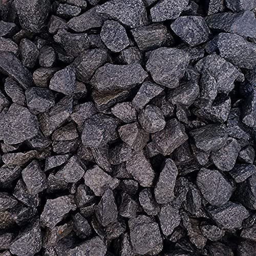 Elixir Gardens Decorative Black Basalt Stones Pebbles Gravel Chippings Cobbles Slate Paddlestones Aggregate Various Sizes 1kg-1000kg | (10kg, Black Basalt)