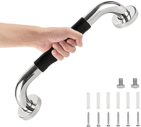 sunzone Barra de agarre de ducha, mango de ducha de acero inoxidable de 12 pulgadas, barras de agarre para baño, soporte de pasamanos de seguridad, mango de baño de ayuda para ancianos, discapacitados