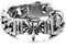 Robustes Herren Armband aus Edelstahl, Miami Kubanisch Panzerkette mit Fuchskopf, Biker Gothic