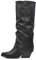 IF Fashion Scarpe Stivali Texani Arricciati Da Donna Con Ghetta Risvolto MP627 nero N.40