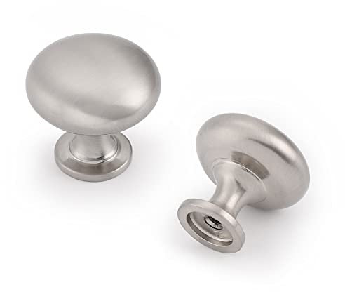 Probrico 10 Stück gebürstetem Nickel massivem Schrank Türgriff Kommode Griff Pilz Küche Schrank ziehen Durchmesser 30 mm