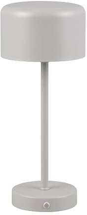 Reality Leuchten LED Akku Tischleuchte Jeff R59151177, Metall Ultimate Grau, inkl. 1.5 Watt LED, 4 fach Touch