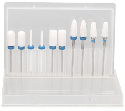 Juego de 10 brocas de cerámica para uñas, manicura, brocas profesionales, para manicura, pedicura, salón de casa, -