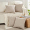 FDTERN 4er Set Boho Kissenbezug 40x40 cm Taupe Einfarbig Flauschig Kissenbezüge Kordsamt Kissenhülle Dekokissenbezug Sofakissen Dekokissen Deko für Sofa Schlafzimmer Wohnzimmer Balkon