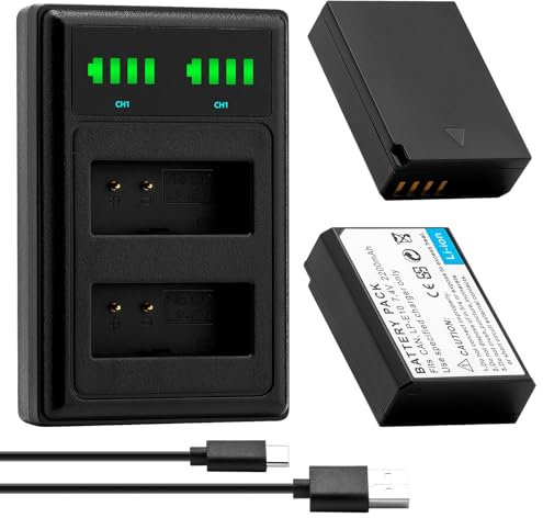 Lot de 2 batteries de rechange et chargeur double rapide pour Canon LP-E10 et Canon EOS Rebel T3, T5, T6, T7, Kiss X50, Kiss X70, EOS 1100D, EOS 1200D, 1300D 1500D 2000D 3000D 4000D