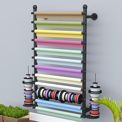 Multifunktionaler Wandorganisator, Metall-Schalhalter Retail Ribbon Display Rack Mit Abnehmbarem Querbalken, Krawattenhalter Geschenkpapier-Spender ( Color : Black , Size : LxH 120x120cm/47.2x47.2in )