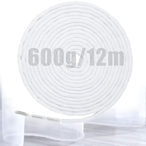 SWTYExt 600g Bleiband für Gardinen Schwer ca.12m Gardinenbeschwerer 50g/M | Bleiband für Vorhang, Beschwerungsband Unten für Outdoorvorhänge, Moskitonetz, Faltenaufhängung, Gardinenzubehör