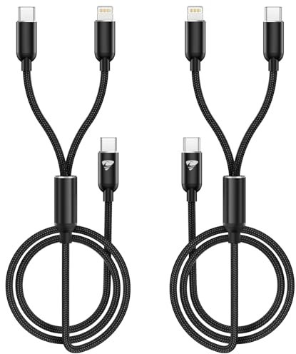 USB C auf Multi Kabel, [2Stück 1.2M] iPhone Ladekabel MFi Zertifiziert Type C auf Lightning Kabel für iPhone 14 13 12 11, Schnellladekabel USB C auf USB C Kabel für iPhone 15 Pro Samsung S24 S23 S22