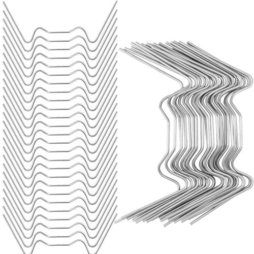 BAAQII Lot de 50 clips W en acier inoxydable pour vitrage de serre, clips à ressort pour fixation de panneaux de serres en aluminium, panneaux de verre polycarbonate