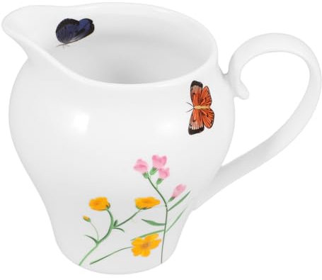 PRETYZOOM Brocca Piccola in Porcellana Da 290 Ml Brocca Per La Panna Con Manico in Ceramica Design Versatile