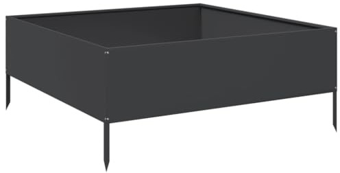 vidaXL Hochbeet Schwarz 100x100x41 cm Stahl