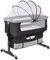 HUOLE Berceau Bébé Pliable Berceau Portable de Voyage avec Capot Moustiquaire et Sac de Transport,3 en 1, Position réglable en Hauteur +avec Matelas et moustiquaire-92 * 58 * 70-90cm - Noir
