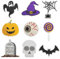 Bestickte Aufnäher, Halloween Patches zum Aufbügeln Bügelflicken Set Totenköpfe Patches Kürbis Spinnennetz Applikationen Totenköpfe Patches, für Kinder DIY T-Shirt Jeans Kleidung Taschen Flicken Pat