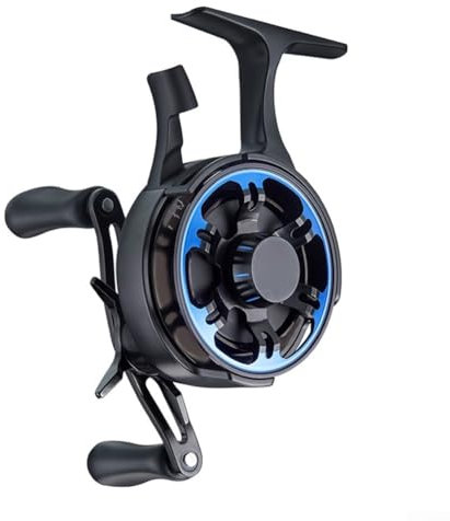 Fliegenfischrolle, Angelrad, Fliegeneis-Angelrolle, 2,5:1 Übersetzung 3 + 1BB 5 N-Level Winter glatte magnetische Spule (links blau)
