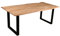 SAM Esszimmertisch 240x100 cm Mephisto, echte Baumkante, eichefarben, massiver Esstisch aus Akazienholz, Metallbeine Schwarz, Baumkantentisch