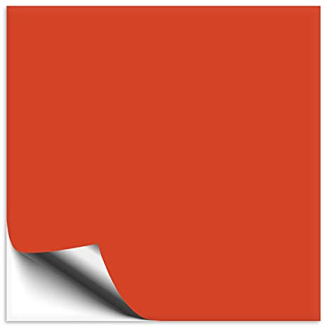 20 Stück Fliesenaufkleber 10x10 cm orangerot matt, selbstklebende Fliesenfolie für Küche & Bad, mit Aufkleber Fliesen einfach überkleben