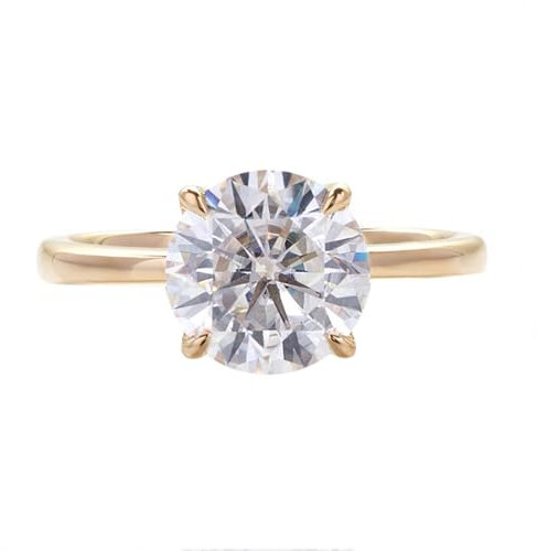 AMDXD Echt Gold Gold 14K 585 Eheringe, Solitär Pärchen Ringe mit 3ct Moissanit, Freundschaftsringe Hochzeitsring Gelbgold Au585, Gr.61 (19.4)