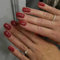 24 Stück Press on Nails - Reine Farbe Kunstnägel Kurz - Full Cover Square Falsche Nägel - Glänzend Acryl Kunstnägel Zum Aufkleben für Frauen & Mädchen (Red, 24 Pcs)