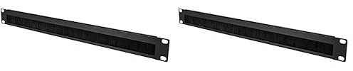 Infitronic INRB111BRUSH – 19 Zoll Stahl U-Rackblende/Kabeldurchführung/Blindblende/Blindplatte mit Bürstenleiste (1 HE) (Packung mit 2)