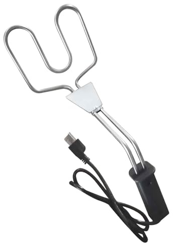 Verplexter Elektrischer Kohleanzünder, Premium500W Doppelring BBQ Grillzünder, Doppelring-Design mit längerem, abgewinkeltem Griff, schnell und einfach entzünden, ohne Zündflüssigkeit oder