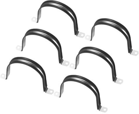 M METERXITY 6-Pack Cable Clamps, 3-5/8 Inch/ 100 mm 304 Stainless Steel Rubber Cushioned Insulated Cable Clamp U Shape Metal Holder for Tube/Wire/Pipe/Loop Installation