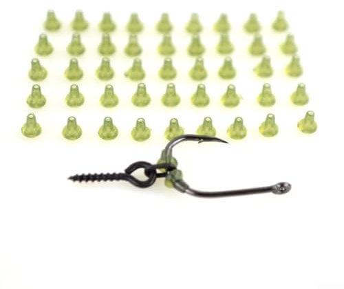 50pcs Hook Stops Beads Compatible with For Carp Fishing Hair Rigs Hooklink Screws (green)