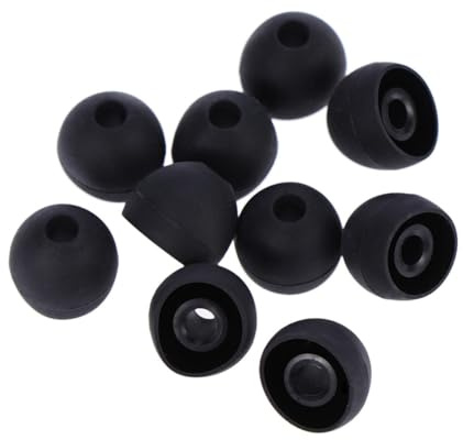 FUNNETOYU 10 Stück Teiliges Silikon Ohrstöpsel Ersatzkappen für In Ear Kopfhörer Geräuschdämpfend Elastisch und Bequem Kompatibel mit Meisten Earbuds Schwarz