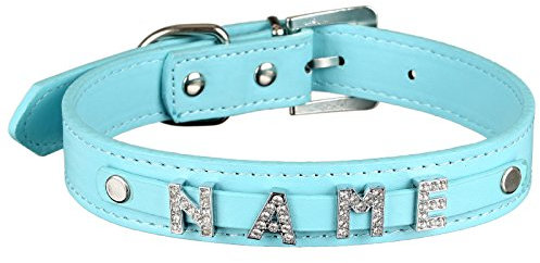 Scarlet pet | Hundehalsband »My-Name« inkl. 5 Strass-Buchstaben; mit Namen ihres Hundes personalisierbar; zusätzliche Buchstaben bestellbar (L: 46 cm, Türkis)