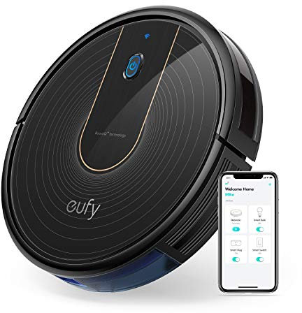 eufy (BoostIQ RoboVac 15C, Robot Aspirador, Wi-Fi, Ultra Fino, 1300 Pa de Potencia de succión, Silencioso, Robot Aspirador con Auto Recarga, aspira y Limpia Suelos y alfombras.