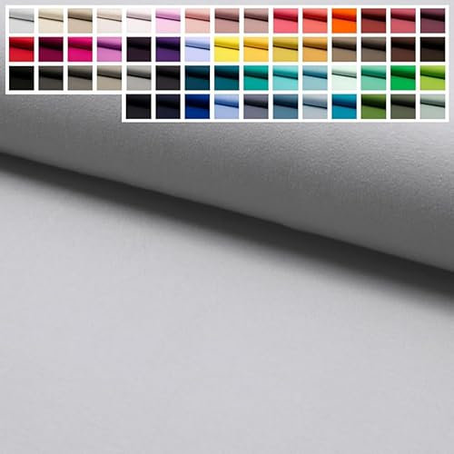 Premium Jersey Uni Stoff mit 150 cm Breite, Hochwertiger Baumwolljersey in Oeko-Tex 100, Meterware ab 25 cm Zuschnitt - ca. 60 Farben immer vorrätig (28. Grau)