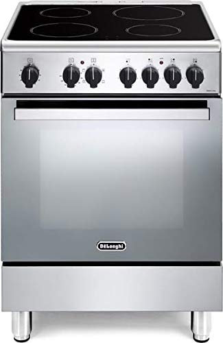 Cocina eléctrica con horno eléctrico, N° 4 placas de vitrocerámica, 60 x 60 cm, color inoxidable DMX 64 V ED