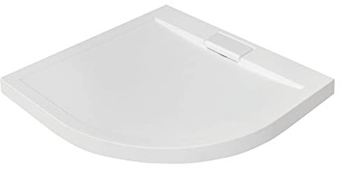 Receveur de douche 90x90 cm + siphon très plat en acrylique sanitaire de haute qualité renforcé de fibres de verre baignoire quart de cercle hauteur de construction : 4,5 cm bonde/siphon