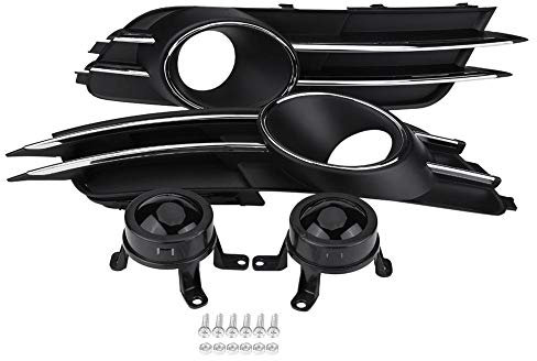 Aramox c7 Nebelscheinwerfergitter Kühlergrille, Paar Auto Unterer Stoßstangengrill Vordere Stoßstangenleuchten Kit mit Nebelscheinwerfer für C7 2012-2014