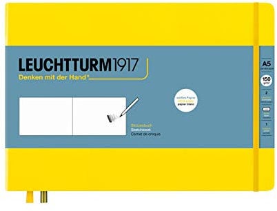 LEUCHTTURM1917 362368 Skizzenbuch Landscape (A5), Hardcover, 112 Seiten (150 g/m²), Zitrone