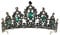 Minkissy Vintage Barock Krone Strass Prinzessin Krone Edelstein Krone Prinzessin Festzug Tiara Krone Kristall Haar Zubehör für Verlobung Hochzeitsfeier Grün