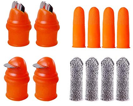 Couteau De Jardin 12 Pièces, Couteau à Doigt En Silicone, Séparateur De Coupe-pouce, Outil De Cueillette Pour Fruits De Légumes De Jardinage De Plantes De Récolte