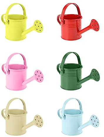Angoily 6 Pzas Regadera de Metal para Niños para Plantas Y Flores de Colores