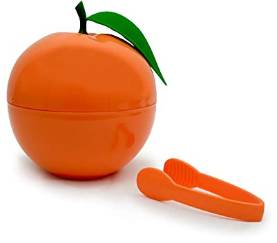 CÉCOA • Seau à Glaçons d'Orange • 750ml • Double Paroi Hermétique • Avec Couvercle + Pince • Seau à Glace Design Fruit • Apéritif, Cocktails, Mojitos, Fêtes, Soirées • Compact, Original, Isotherme
