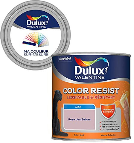 Ma Couleur Sur-Mesure par Dulux Valentine – Peinture Intérieure Murs, Plafonds, Boiseries - Palette expressive, Pièce à Vivre Mat, Rose Des Sables , 0,5 L