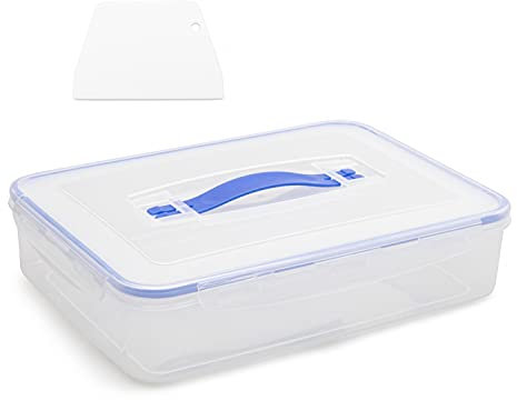Lymn Dough Proofing Box - 32 x 23 x 8 cm - Premium Home Baking Container for Bread Fermentation, Fits in Refrigerator - Use for Pizza, Marinating, Vegetable Storage, Complete with Dough Cutter