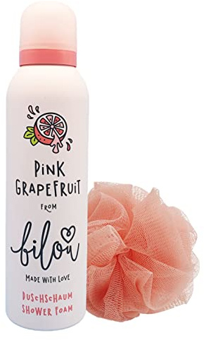 ZweiohrkerZen Dusch Set: 1x bilou Duschschaum 200ml Pink Grapefruit und 1x ZweiohrkerZen Duschknäul (Pink Grapefruit & Duschknäul)