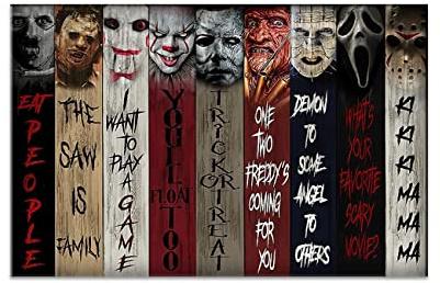 ZHONGYUTONG Horror Film Poster Horrorfiguren Leinwand Kunstdruck Gruselige Movie bilder Gemälde Wanddekoration für Schlafzimmer (Kein Rahmen, 60x90cm)