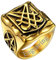 FaithHeart Punk Pentagramm Siegelring von Luzifer Fingerring Personalisierter Siegelring Jungen Partnerring Freundschaftsring für Valentinstag Weihnachten