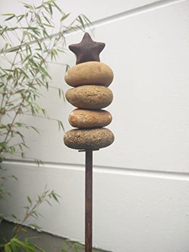 Zen Man Edelrost Gartenstecker Beetstecker Gartenfigure Natur Stein Metall Star 030871 H105cm