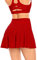 Damen Plissierter Tennisrock mit Hose Faltenrock Kurz Hosenrock Tennis Golf Sport Workout Running Rock Sommerrock Minirock (Rot, M)