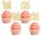 24Pcs Gold Glitter Mr & Mrs Cupcake Toppers Love Mr Mrs Bridal Shower Cupcake Picks Wedding Engagement Birthday Party Cake Decorations Supplies