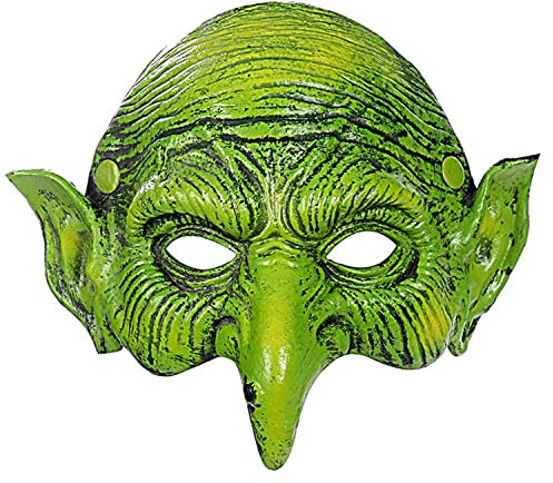 Masque de sorcière effrayant avec bande élastique,Oreilles de gobelin,Masque de déguisement pour Halloween,Pour femme et homme,Demi-visage,Déguisement de carnaval,Accessoire de scène