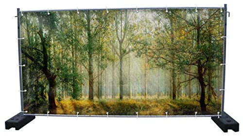 Warenfux24 Wald (1870) - Gartensichtschutz, Motivbanner, Sichtschutz Garten, Gartendeko, 340 x 173 cm, Mesh (winddurchlässig)