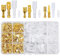 Flachsteckhülsen Set, 480 Stück 2,8 mm 4,8 mm 6,3 mm Flachstecker Männlich & Weiblich Steckverbinder Terminal mit Schutzhülle (Gold)